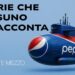 Sottomarino con scritta e colori della Pepsi Cola