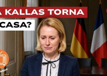Studio con bandiere di Francia e Germania. Kaja Kallas in lacrime in primo piano