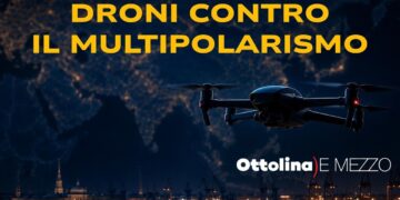 Un drone con San Pietroburgo sullo sfondo