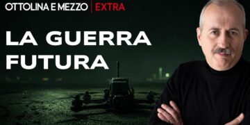 Un drone. Stefano Orsi in primo piano