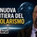 Città del futuro con androide. Dimitri d'Andrea in primo piano