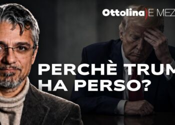 Donald Trump pensieroso. Marcello Spanò in primo piano