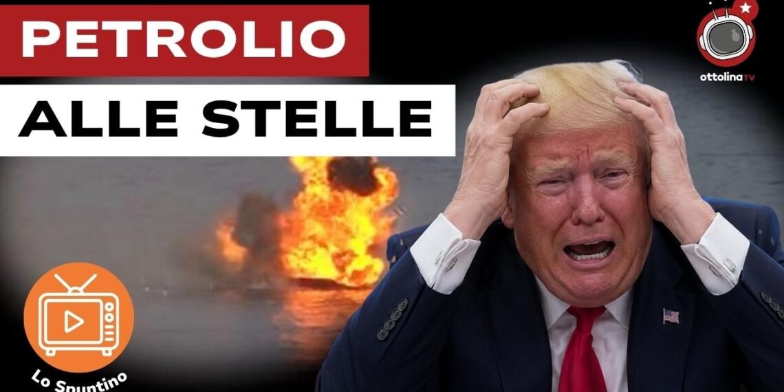 Esplosione su un'isola. Donald Trump disperato in primo piano