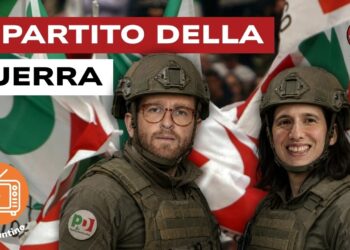 Giuseppe Provenzano e Elly Schlein in divisa militare del PD