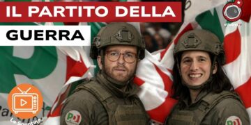 Giuseppe Provenzano e Elly Schlein in divisa militare del PD