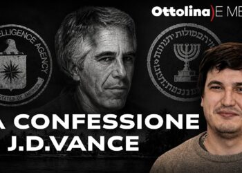 Jeffrey Epstein fra lo stemma della CIA e quello del Mossad. Roberto Vivaldelli in primo piano