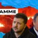 Kiev in fiamme. Volodymyr Zelensky e Vladimir Putin in primo piano