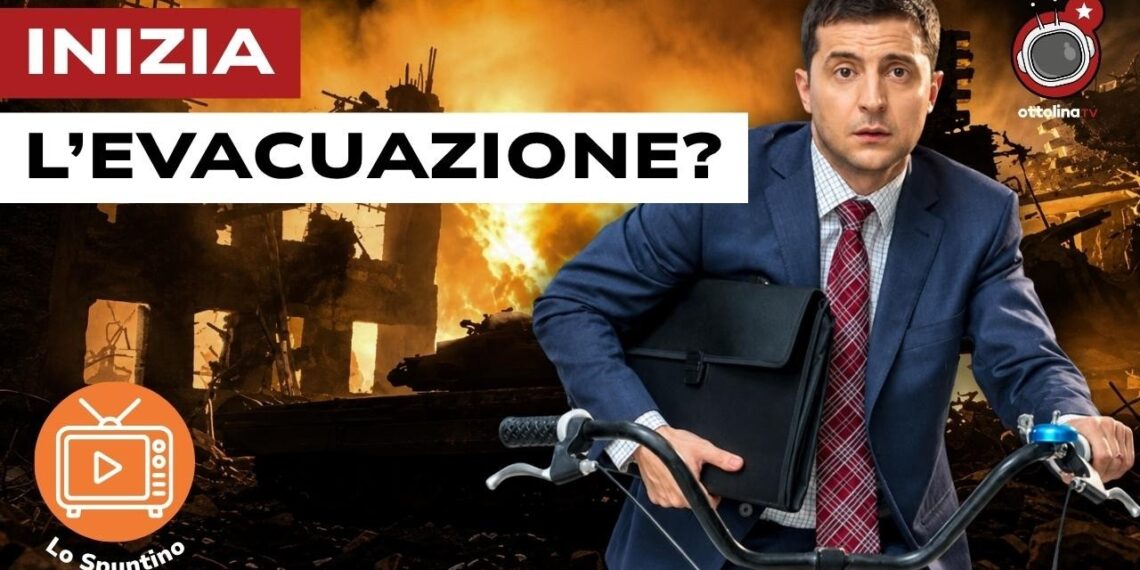 Kiev in fiamme. Volodymyr Zelensky fugge in bicicletta