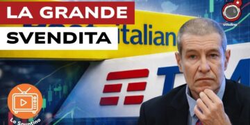 Logo di Poste e TIM. Alessandro Volpi in primo piano