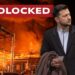 Struttura energetica in fiamme. Volodymyr Zelensky in primo piano