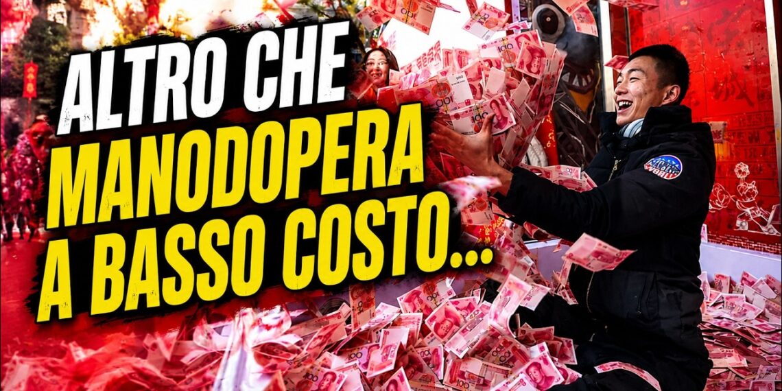 Uomo cinese lancia in aria una grossa quantità di banconote