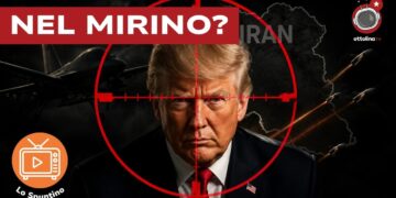 Il volto di Donald Trump in un mirino