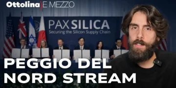 Istante della ratifica della Pax Silica. Davide Martinotti in primo piano