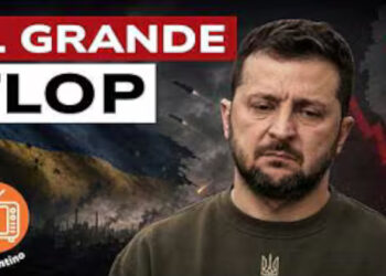 Scenario di guerra. Volodymyr Zelensky deluso in primo piano
