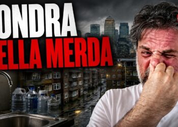 Scorcio di Londra. Giuliano Marrucci si tura il naso in primo piano