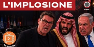 Andy Burnham, Mohammad Bin Salman e Benjamin Netanhyau arrabbiati. Sala dell'ONU sullo sfondo