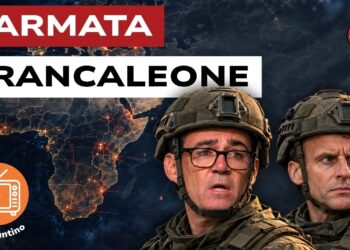 Andy Burnham ed Emmanuel Macron in divisa militare. Mappa dell'Africa con punti caldi sullo sfondo