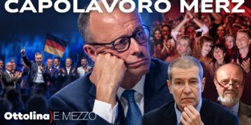 Immagini delle elezioni in Germania con Friedrich Merz nel mezzo. Alessandro Volpi e Claudio Celani in primo piano