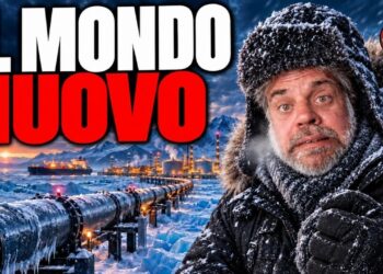 Oleodotto artico. Giuliano Marrucci vestito da eschimese in primo piano
