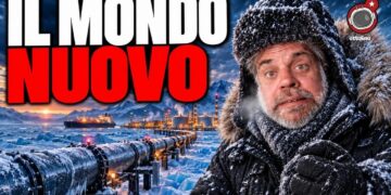 Oleodotto artico. Giuliano Marrucci vestito da eschimese in primo piano