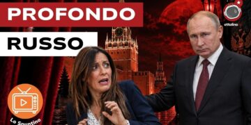Paesaggio notturno russo. Pina Picierno e Vladimir Putin in primo piano