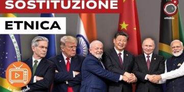 Scott Bessent e Donald Trump guardano imbronciati Lula. Xi Jinping, Vladimir Putin e Narendra Modi che si stringono le mani