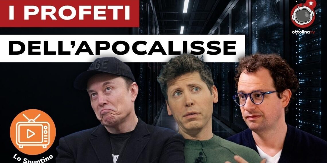 Un data center. Elon Musk, Sam Altman e Dario Amodei in primo piano