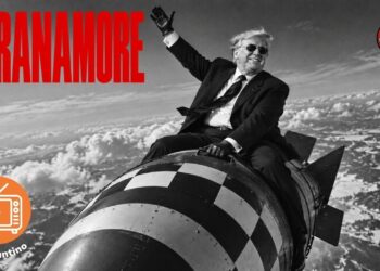 Donald Trump cavalca la bomba come nella scena del Dottor Stranamore