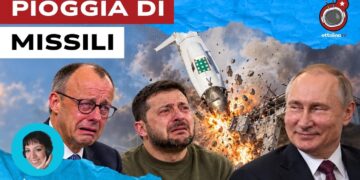 Drone Filin colpisce un obiettivo. Friedrich Merz e Volodymyr Zelensky in lacrime e Vladimir Putin sorridente in primo piano