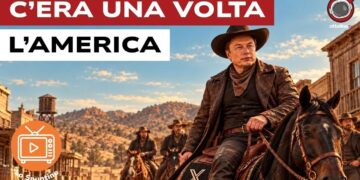 Elon Musk cowboy in una scena western