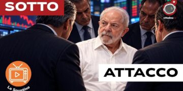 Lula accigliato e circondato da operatori finanziari