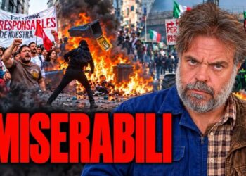 Proteste in Francia. Giuliano Marrucci con il forcone in primo piano