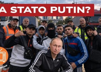 Vladimir Putin circondato da maranza